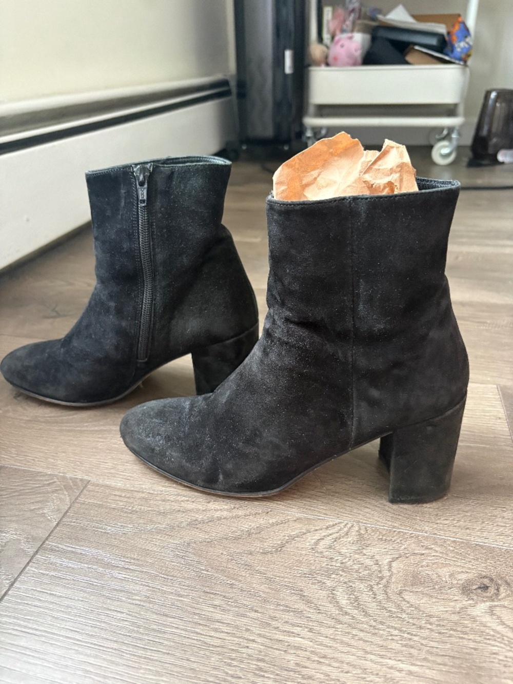 Vanilla Moon Black Suede Heeled Booties